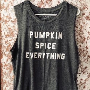 🐚 Sleeveless Top, “Pumpkin Spice, Everything”NWOT